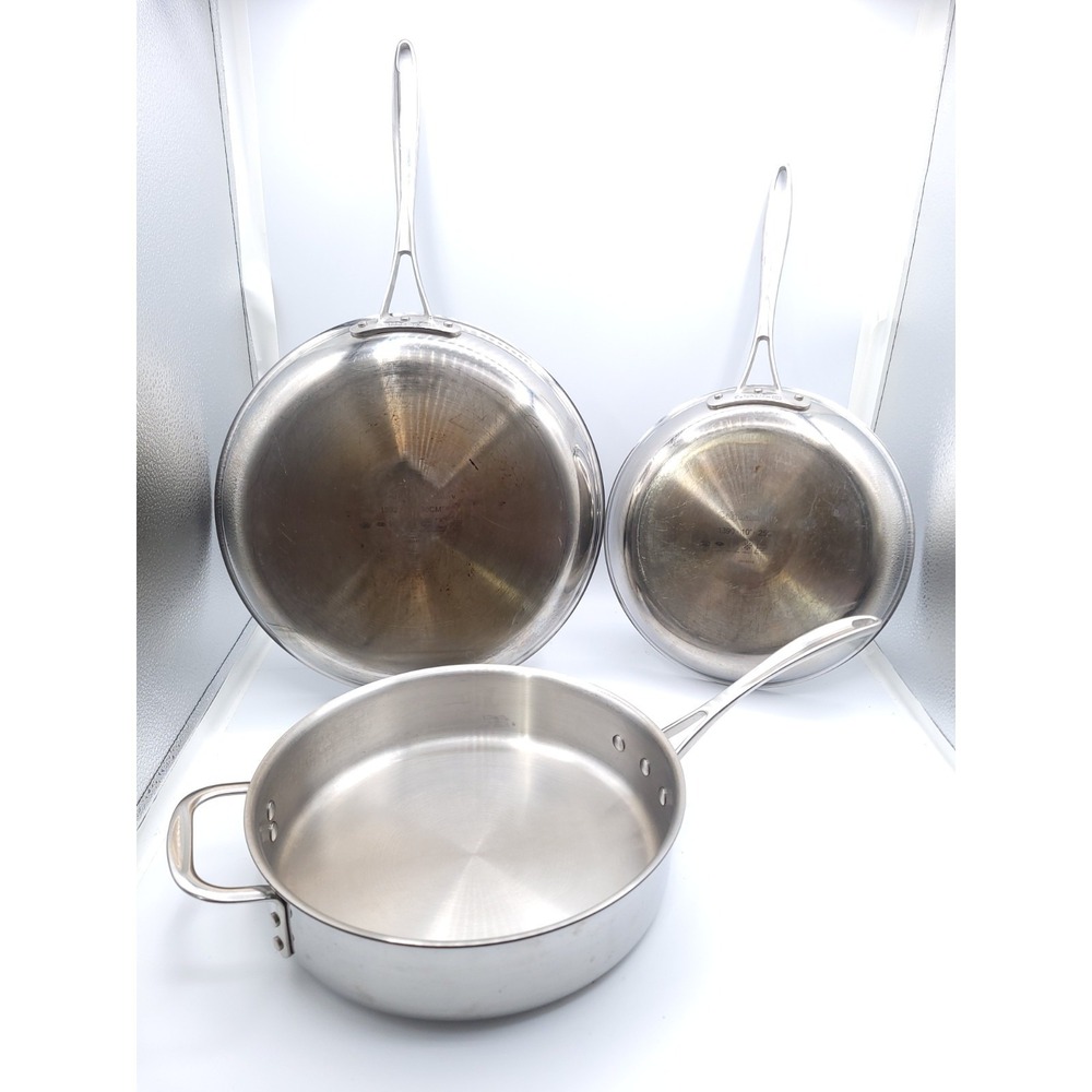 Calphalon Stainless Steel 3 Qt Deep Saute, 10", and 12" Inch Pans 5003 1390 1392